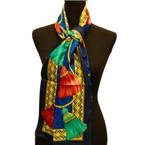 Vintage Avon 1980s Scarf Made in Italy Excusively for Avon Rectangle 11" x 54"